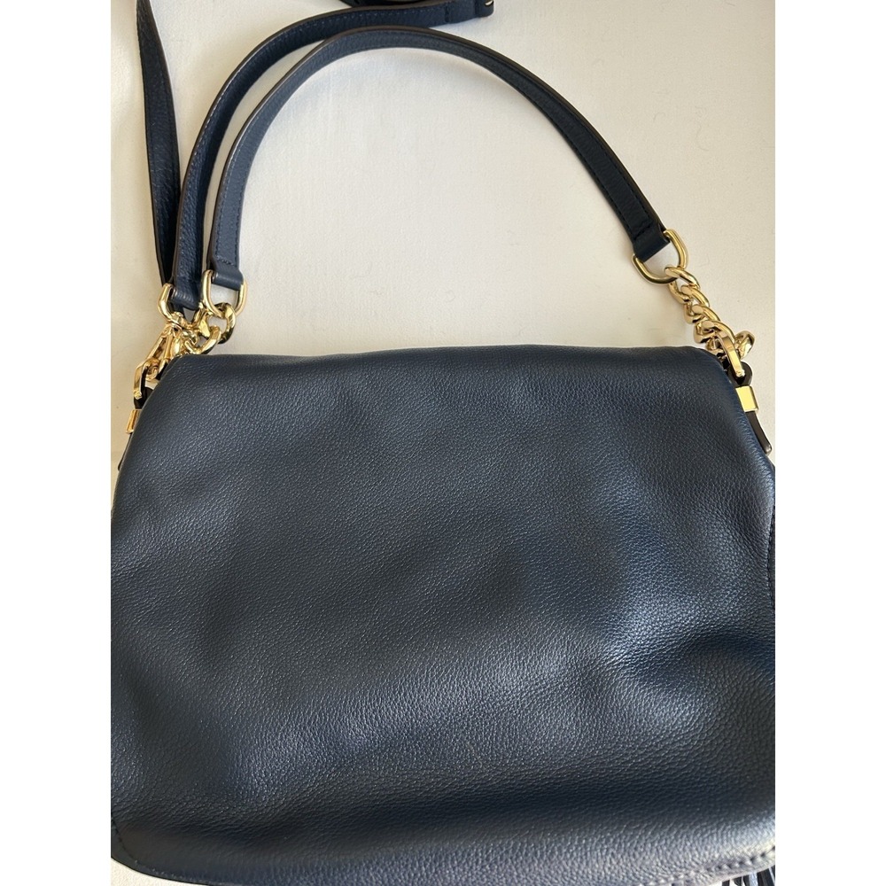 Michael Kors Pebbled Leather Shoulder Crossbody Tassel Zipper Gold Tone Hardware - Picture 3 of 7